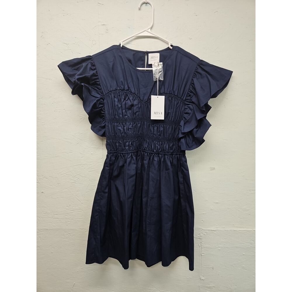 NWT Misa Radha Ruffled Mini Dress. Size Small. Smocking. Stretchy.